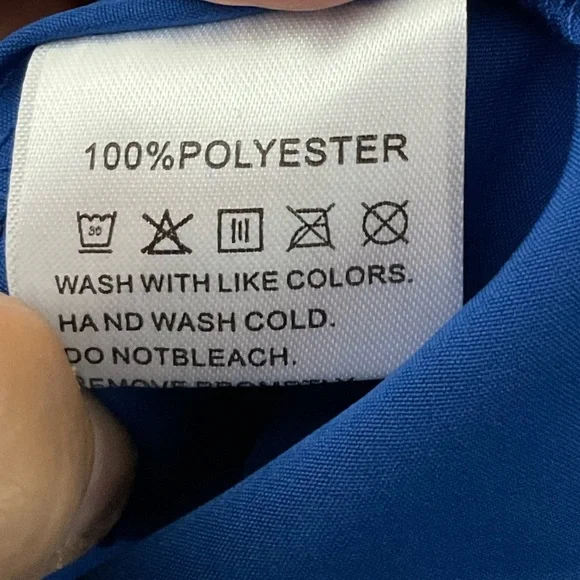 Elegant Pink OR Blue Blouse with Sheer Sparkly Sleeves. SIZES vary - Picture 7 of 9